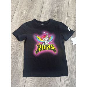 Nike Black Short-Sleeve Tee with Neon Pegasus Graphic